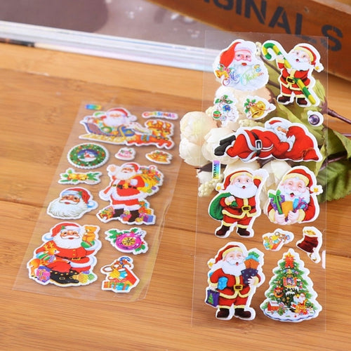 5Pcs Cute Kawaii Santa Claus Bubble Sticker
