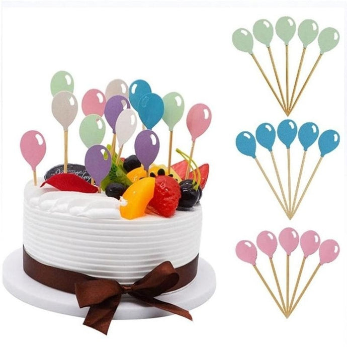 5PCS Cute Balloon Theme Cupcake Topper